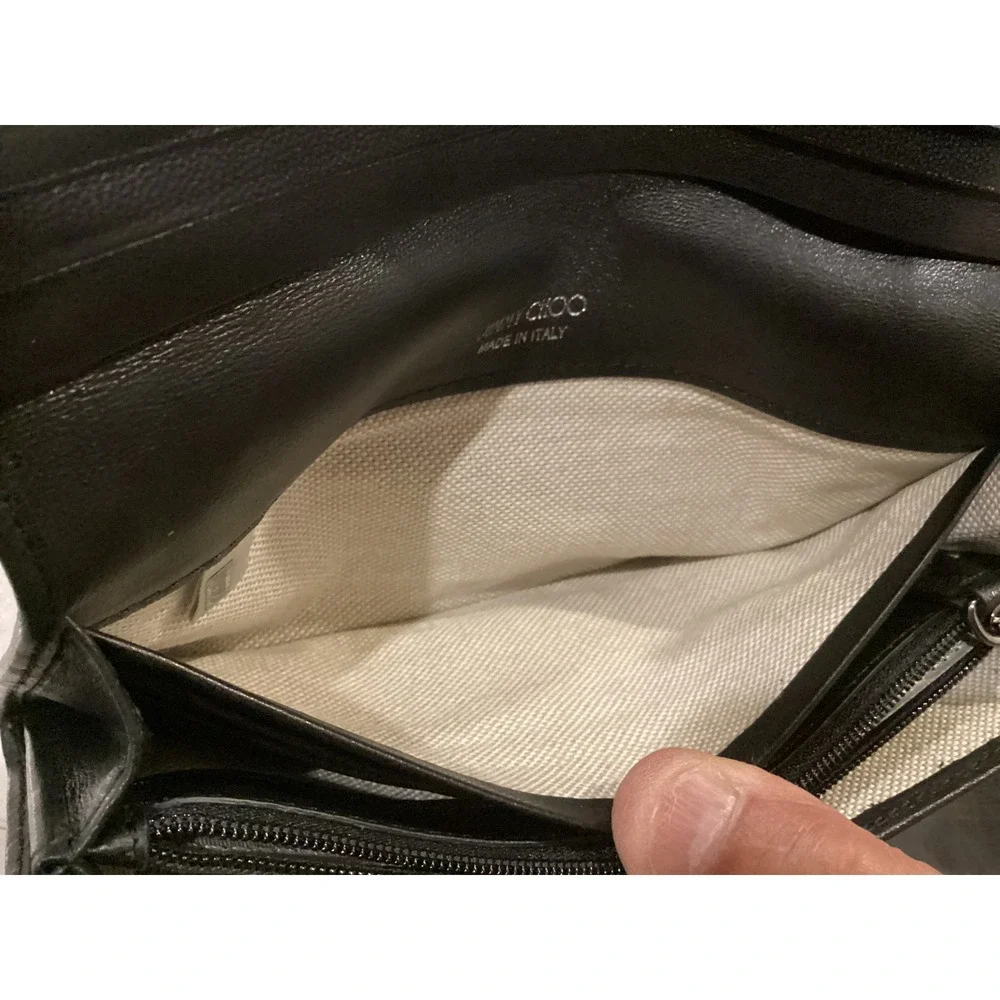 Jimmy Choo NINO Black Leather‎ Star Studded Wallet Clutch - Picture 10 of 16